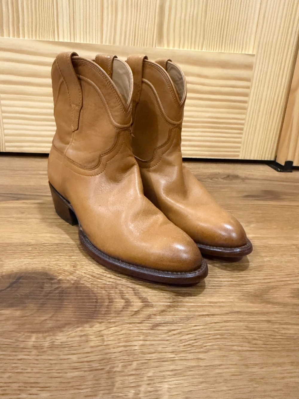 Tecovas Penny Short Boots - Desert Calf, size 6.5